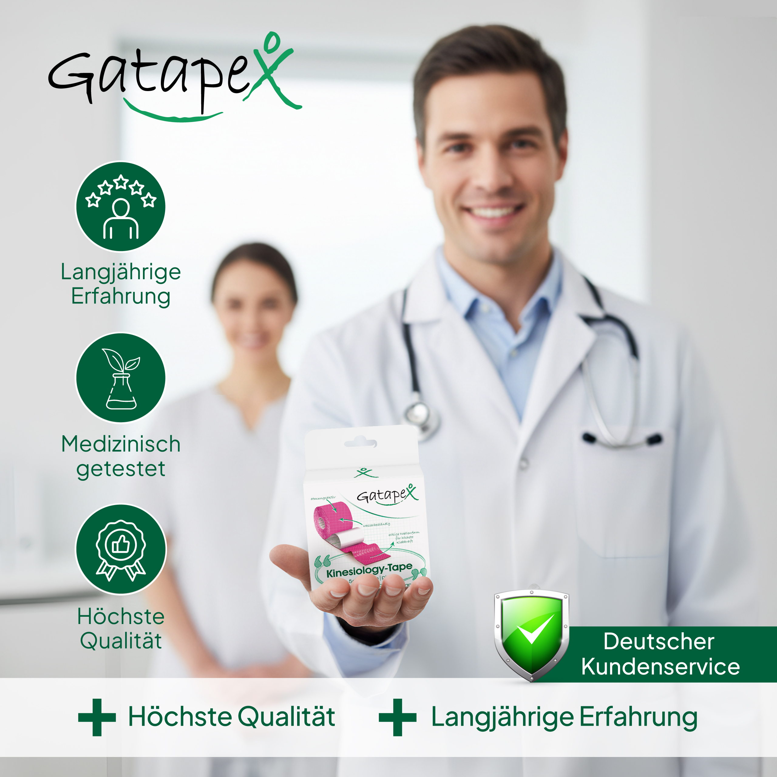 Gatapex Kinesiology Tape 5.5m Pink