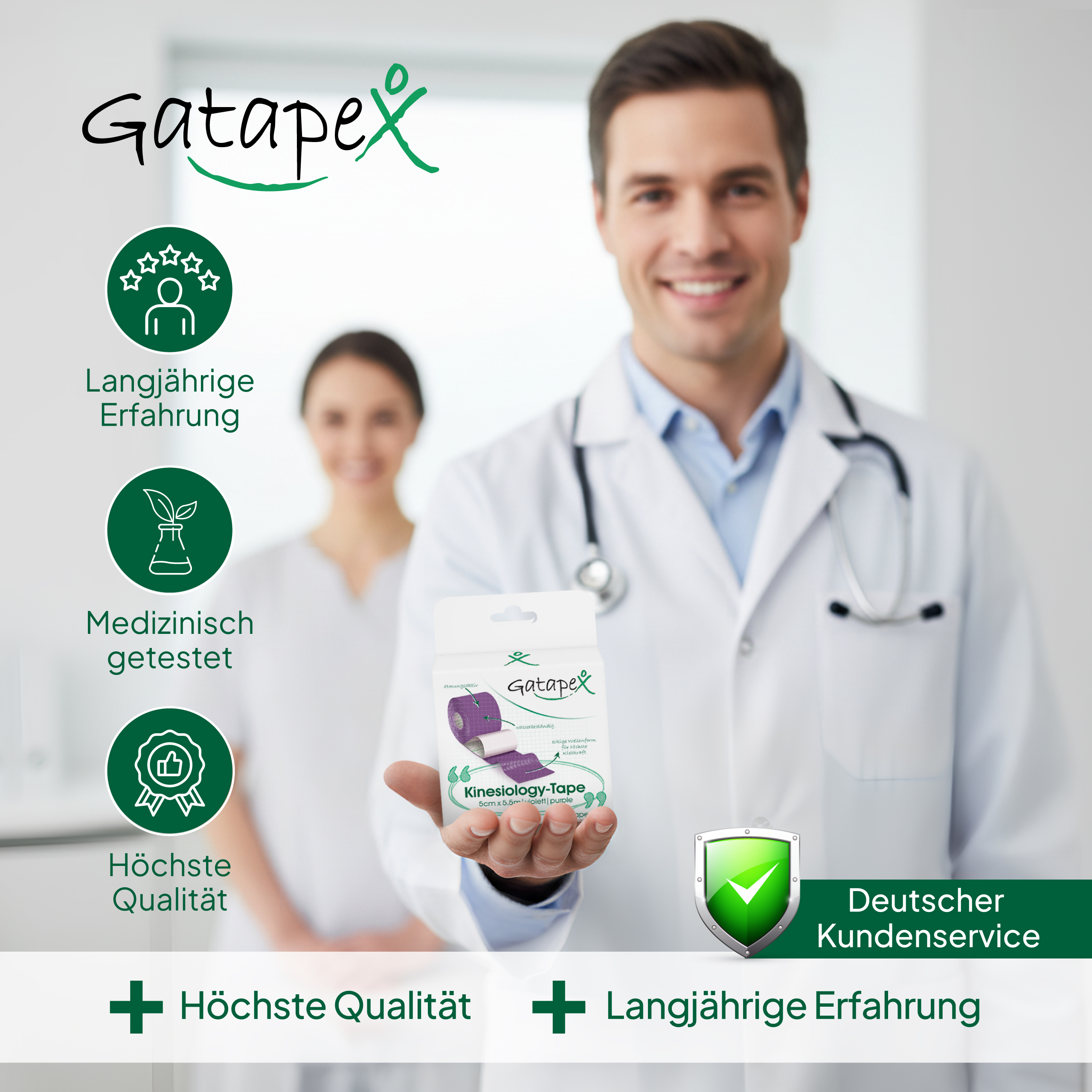 Gatapex Kinesiology Tape 5.5m Purple